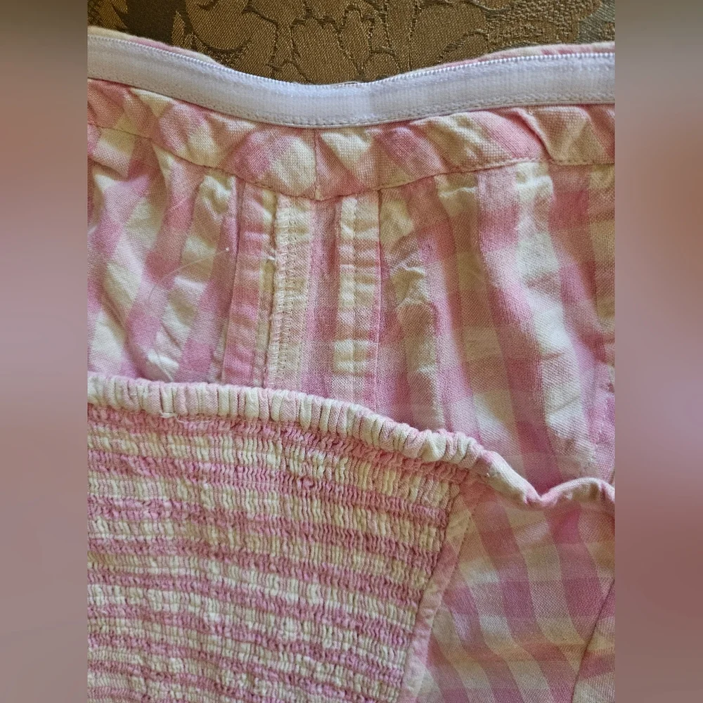 NWOT Free People Pink/White Gingham Bustiet Strapless Top - Picture 5 of 16